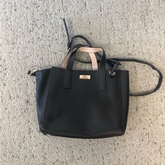Kate Spade “Anisa” Black Tote with pink straps faded front logo otherwise GuC - Picture 10 of 16